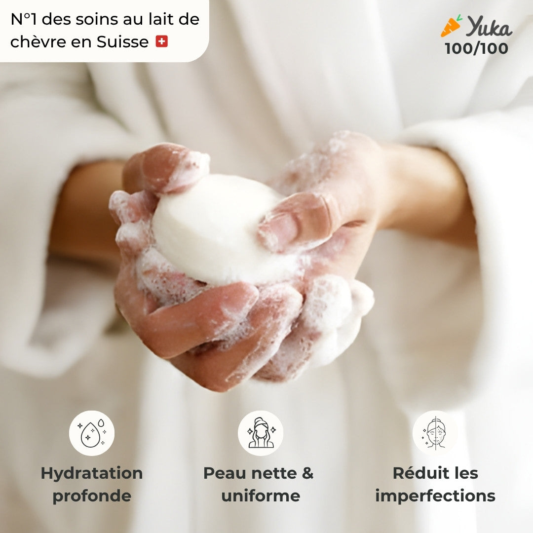 Savon Kaprae noté 100 sur 100 sur Yuka, pour une peau hydratée, nette et lumineuse.